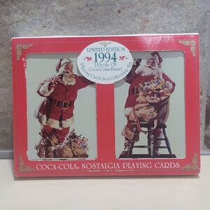 Coca Cola Playing Cards Santa 2 Decks In A Collectible Tin 1994 Limited Edition
